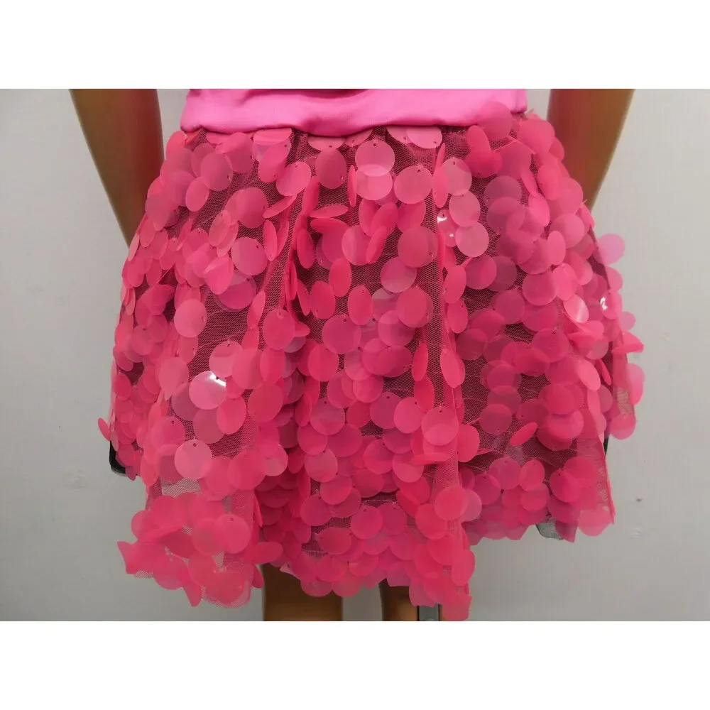 Pre-Owned Dance Costume Weissman 7806 Medium Child Hot Pink Dress Jazz Barbie M